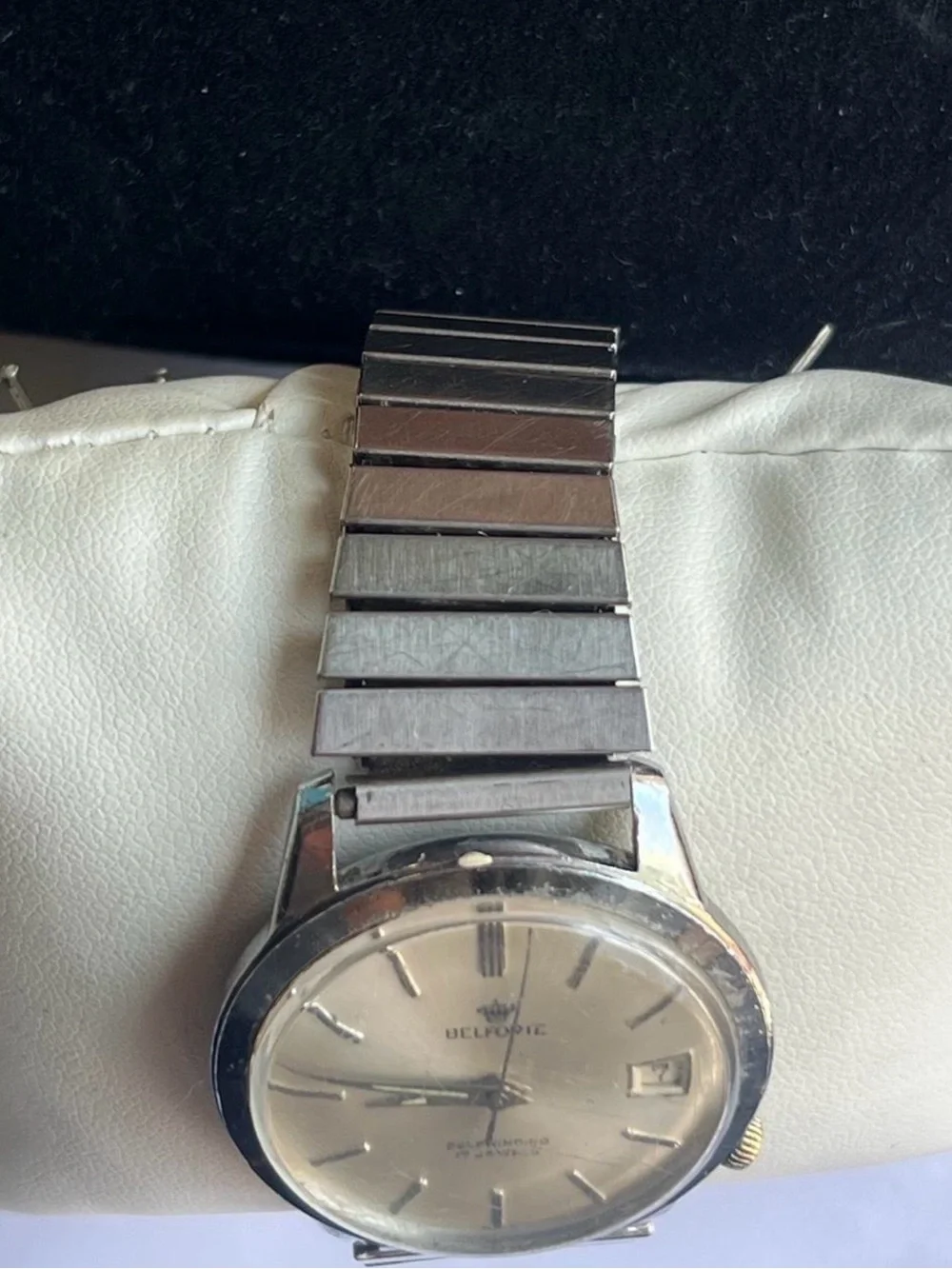 Vintage Belforte Men's Silver mechanical auto Watch - Classic White Dial